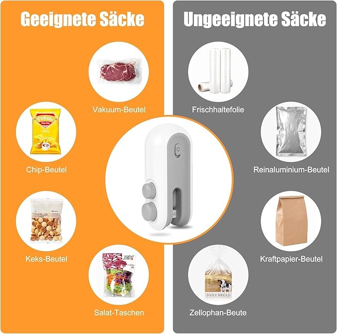 Portable Mini Sealing Machine 2 in 1 USB Rechargeable Magnetic Heat Sealing and Cutting Bag Sealer, Plastic Bag Sealing Machine, Multicolour